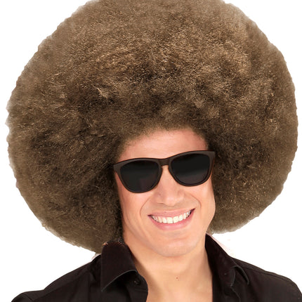 Widmann SRL Bruine afro pruik