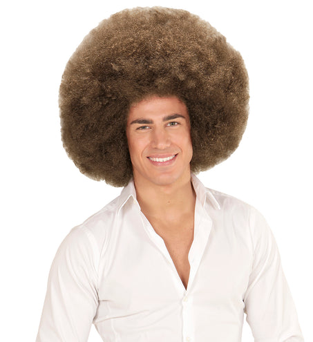 Widmann SRL Bruine afro pruik