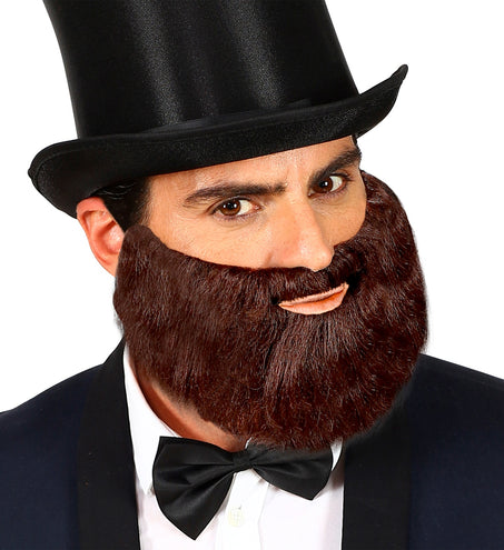 Widmann SRL Bruine snor en baard extra vol