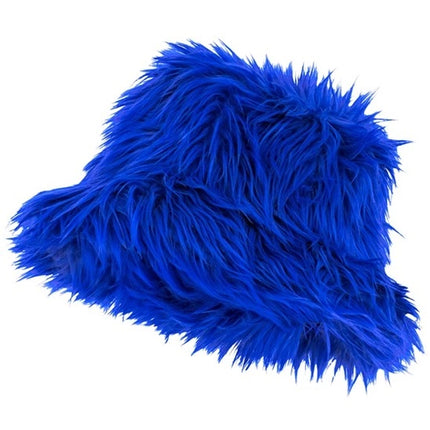 Widmann SRL Bucket hat pluche koningsblauw Mats