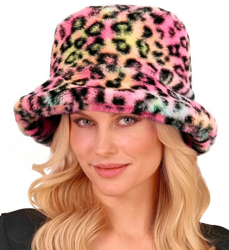 Widmann SRL Bucket hat pluche luipaard multi Sanne