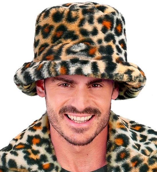 Widmann SRL Bucket hat pluche luipaard Thijs