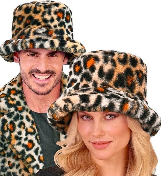 Widmann SRL Bucket hat pluche luipaard Thijs