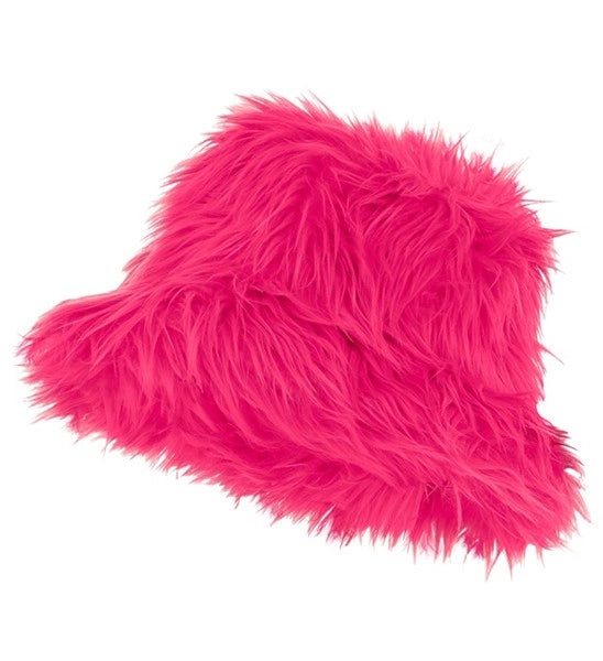 Widmann SRL Bucket hat pluche neon roze Liv