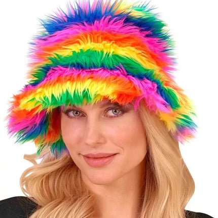 Widmann SRL Bucket hat pluche regenboog Julia