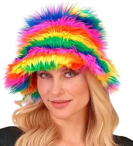 Widmann SRL Bucket hat pluche regenboog Julia