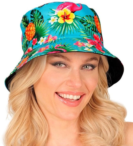Widmann SRL Bucket hat zomer party blauw kostuum Lotte