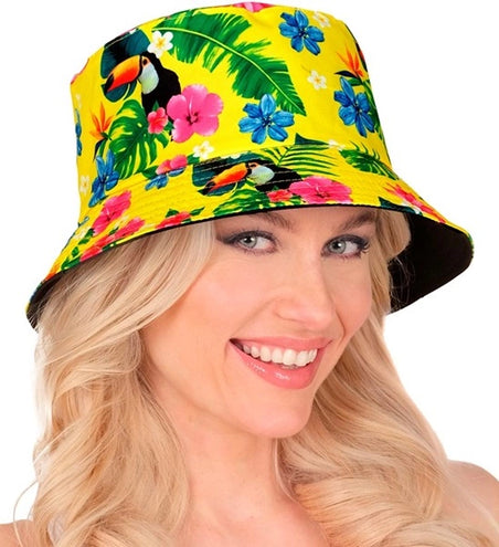 Widmann SRL Bucket hat zomer party geel kostuum Thijs