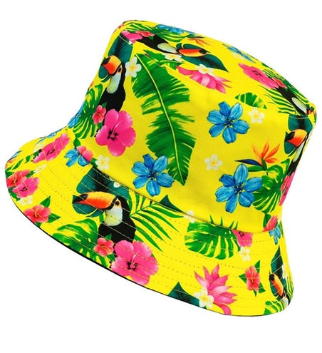 Widmann SRL Bucket hat zomer party geel kostuum Thijs