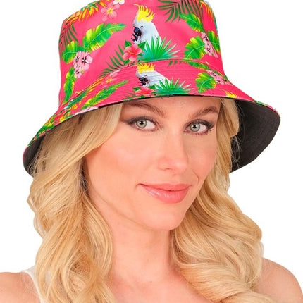Widmann SRL Bucket hat zomer party roze kostuum Anouk