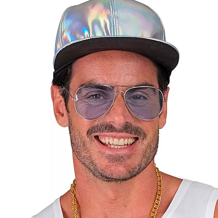 Widmann SRL Cap zilver holografisch hoed Sanne