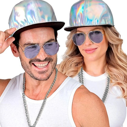 Widmann SRL Cap zilver holografisch hoed Sanne