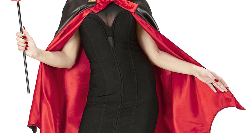 Widmann SRL Cape duivel pak zwart rood