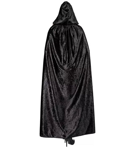 Widmann SRL Cape met kap zwart fluweel met rode binnenvoering 140cm Maud