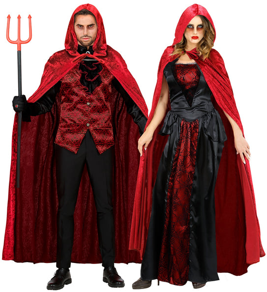 Widmann SRL Cape rood / bordeaux met capuchon 150cm