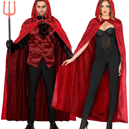 Widmann SRL Cape rood / bordeaux met capuchon 150cm