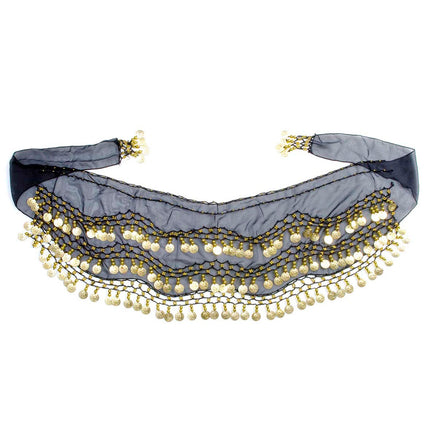 Widmann SRL Ceintuur buikdanseres zwart met muntjes