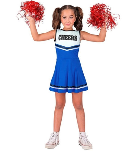 Widmann SRL Cheerleader blauw kostuum Maudje kinderen