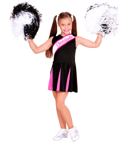 Widmann SRL Cheerleader kostuum zwart roze kinderen