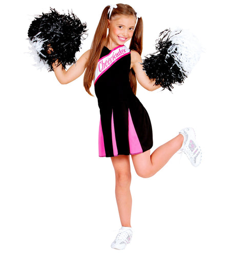 Widmann SRL Cheerleader kostuum zwart roze kinderen