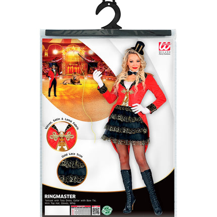 Widmann SRL Circusartieste dompteuse rood luxe