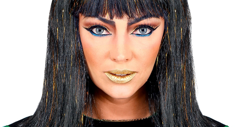 Widmann SRL Cleopatra pruik met klatergoud