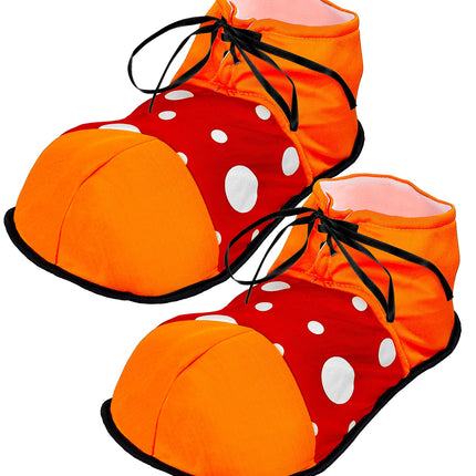 Widmann SRL Clown schoenen oranje met rood en witte bollen