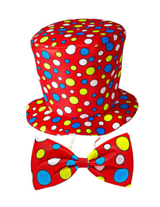 Widmann SRL Clowns hoed met strik rood