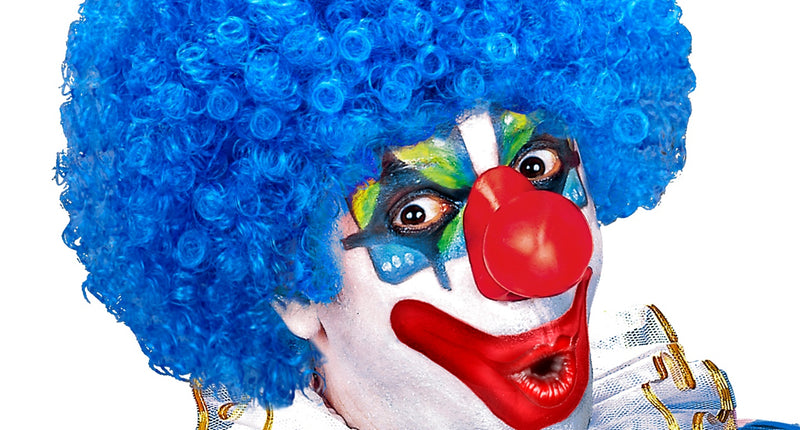 Widmann SRL Clownspruik krulletjes blauw