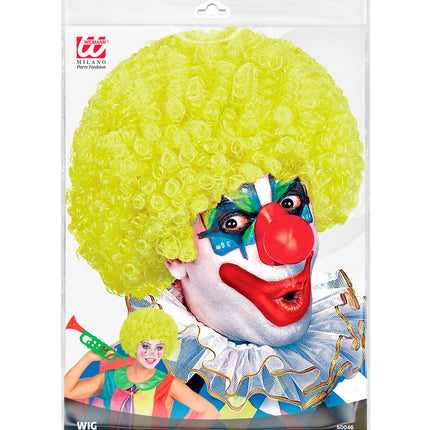 Widmann SRL Clownspruik krulletjes geel