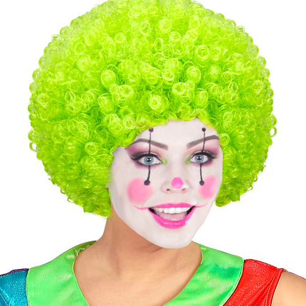 Widmann SRL Clownspruik krulletjes groen