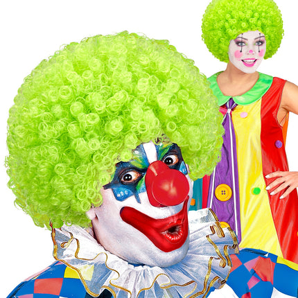 Widmann SRL Clownspruik krulletjes groen
