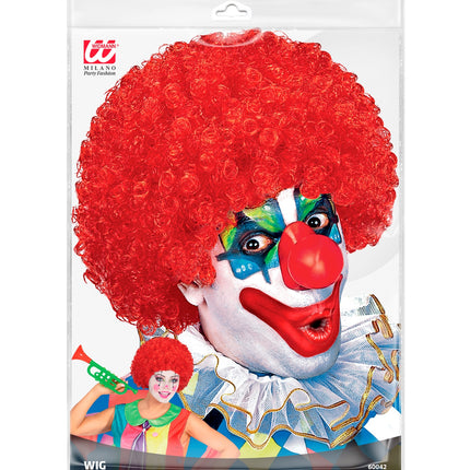 Widmann SRL Clownspruik krulletjes rood