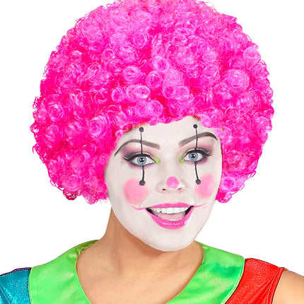 Widmann SRL Clownspruik krulletjes roze