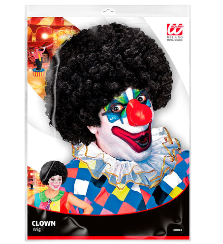 Widmann SRL Clownspruik krulletjes zwart