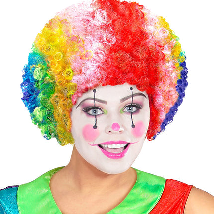 Widmann SRL Clownspruik regenboog