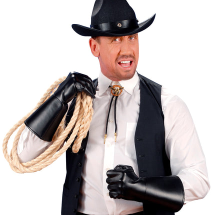 Widmann SRL Cowboy handschoenen lederlook zwart