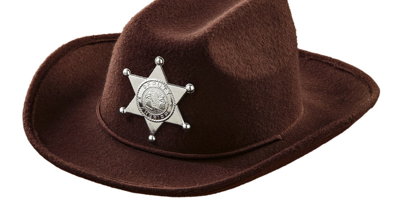 Widmann SRL cowboyhoed bruin met sheriff ster kind