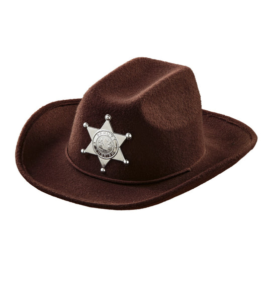 Widmann SRL cowboyhoed bruin met sheriff ster kind