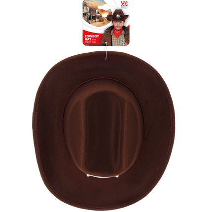 Widmann SRL cowboyhoed bruin met sheriff ster kind
