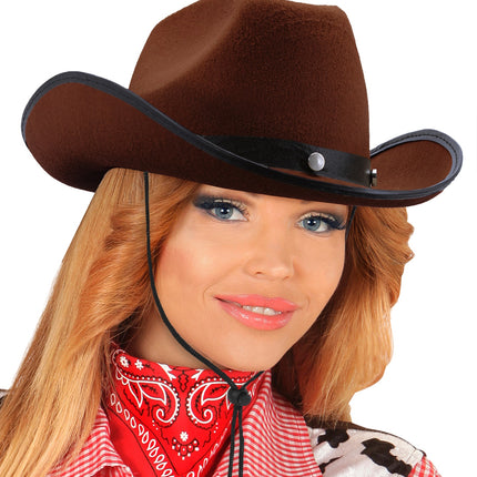 Widmann SRL Cowboyhoed bruin met studs