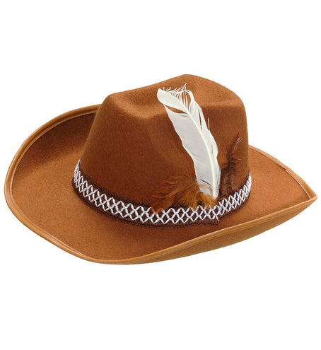 Widmann SRL Cowboyhoed Bruin Met Veren Kind