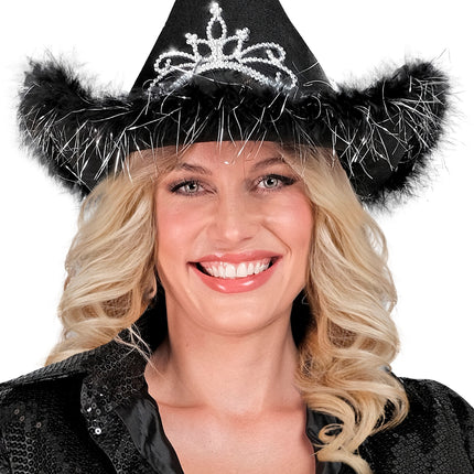 Widmann SRL Cowboyhoed Daisy met tiara zwart