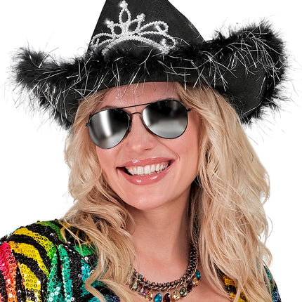 Widmann SRL Cowboyhoed Daisy met tiara zwart