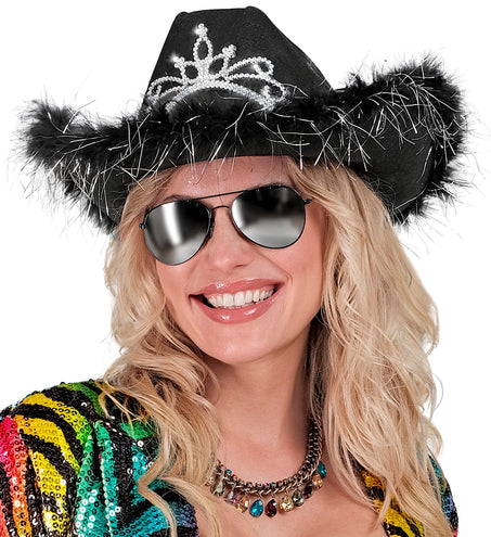 Widmann SRL Cowboyhoed Daisy met tiara zwart