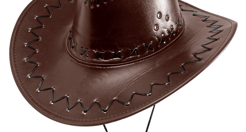 Widmann SRL cowboyhoed lederlook met decoratie bruin