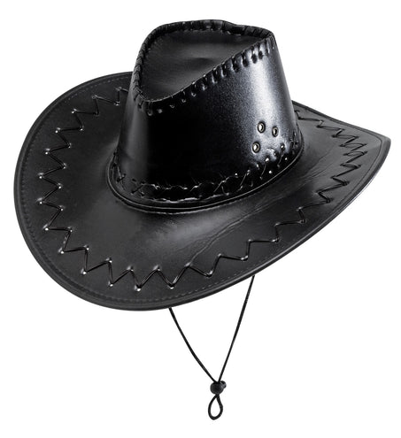 Widmann SRL cowboyhoed lederlook met decoratie zwart