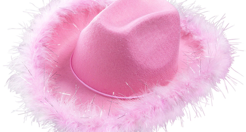 Widmann SRL Cowboyhoed Lurex Zacht Rose Met Marabou