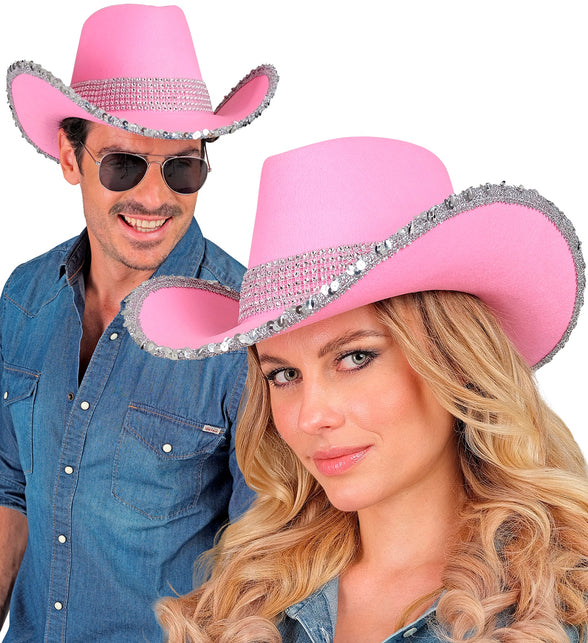 Widmann SRL Cowboyhoed roze bling
