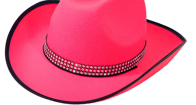 Widmann SRL Cowboyhoed roze met strass steentjes